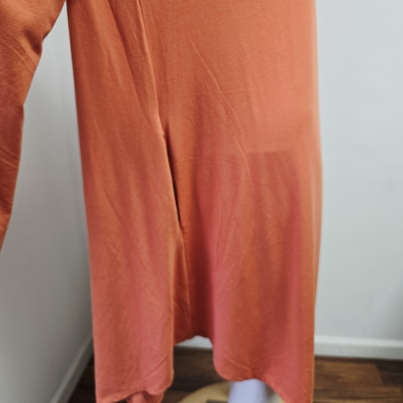 Zenana Premium Size 1X Orange Long Sleeve Mini Dress Stretch Knit Pockets NWT - Picture 4 of 7
